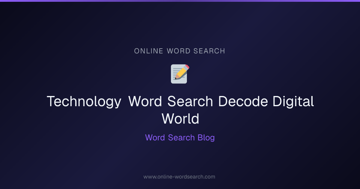 Technology Word Search: Decode the Digital World