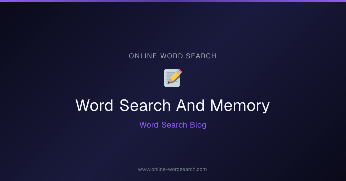 How Word Search Puzzles Boost Your Memory